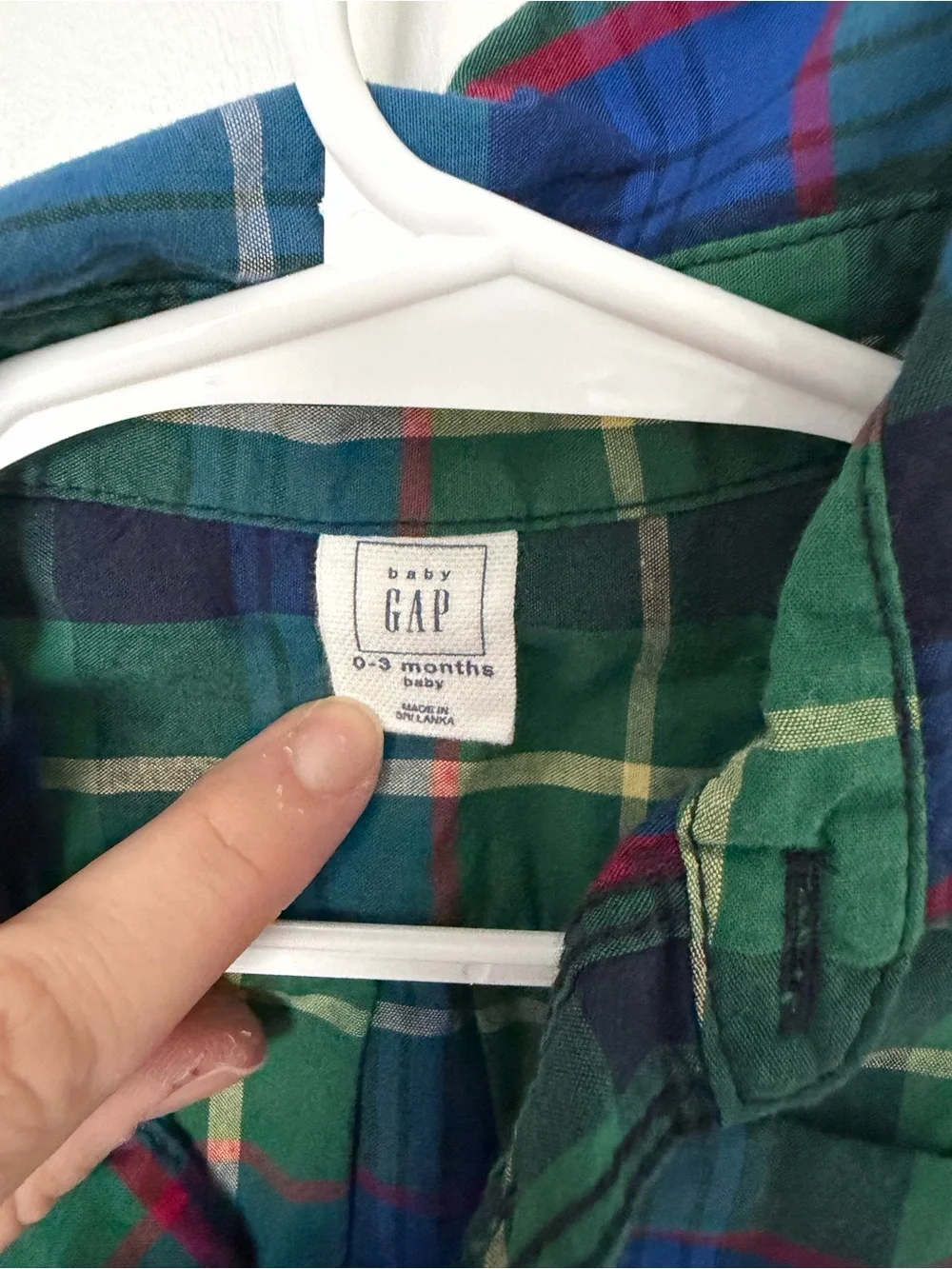 GAP Green Blue Plaid Button-Front One-Piece